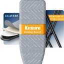 Kitsure Folding Ironing Board - Height Adjustable Iron Board in Full Size, Wobble-Free & Heavy-Duty Ironing Board with Cover and Pad for Heat Resistance, Grey, 43" L x 13" W x 35.8" H