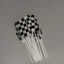 Piokio 100ft Black and White Checkered Flag Banner Racing Birthday Decorations, for Nascar Cars Party Supplies (12x18 Inch(48 pcs))