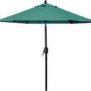 Sunnyglade 7.5' Patio Umbrella Outdoor Table Market Umbrella with Push Button Tilt/Crank, 6 Ribs (Dark Green)
