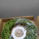 Boxwood Wreath 10" Mini Country Manor Wreath with Silk Ribbon Green Decor for Home, Farmhouse - All Seasons Wreath Christmas Wreath