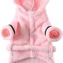 Petyoung Pet Bathrobe Dog Pajama Thickened Hooded Bathrobe Quick Drying and Super Absorbent Dog Bath Towel Soft Pet Nightwear for Puppy Small Dogs Cats (Pink)