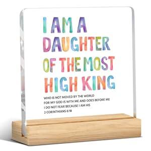 Inspirational Bible Verses Religious Christian Desk Decor Sign Catholic Scripture Acrylic Sign Plaque for Desk Tabletop Church Home Farmhouse Bathroom