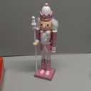 Pink Nutcracker Christmas Decorations 12 Inch Pink Nutcracker Figures Christmas Nutcracker Soldier Wooden Nutcracker Ornaments Glitter Collectible Nutcracker Figures for Xmas Gifts