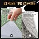 OLANLY Thick Bathroom Runner Rugs 47x24, Extra Absorbent Chenille Striped Bath Rugs, Rubber Backing, Machine Wash Dry, Long Bath Mats for Bathroom, Tub and Shower, Home Decor Accessories, Sage Green
