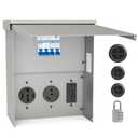 RV Electrical Outlet Panel, Weatherproof Temporary Power Outlet Panel - Prewired & Lockable 20, 30, 50 Amp Receptacle, Electrical Breaker Box Fit for RV Camper Travel Trailer Motorhome