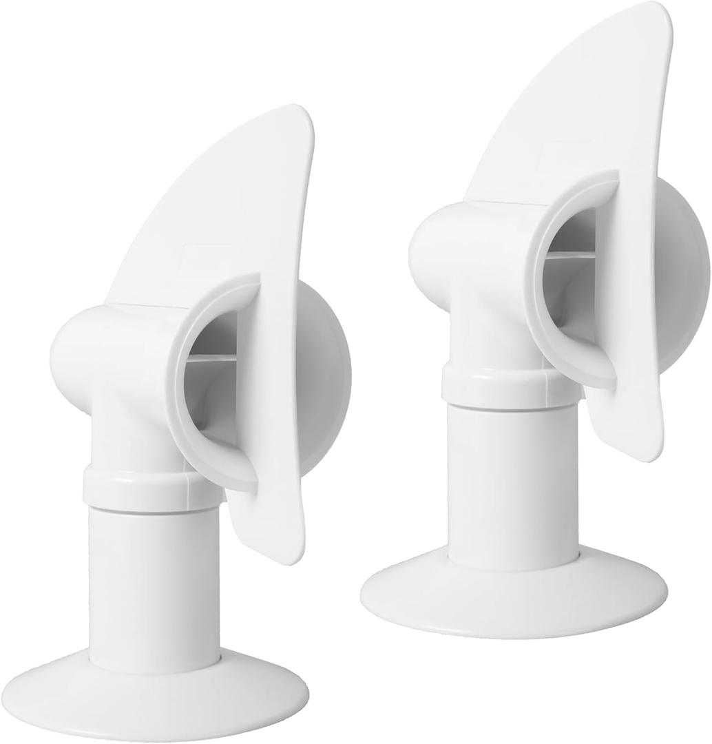 TonGass 2-Pack White RV Rotating Sewer Plumbing Vent Cover - Rotates 360 Degrees, UV-Resistant, Easy Install, Includes Mounting Hardware, White