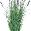 Seasons Need Artificial Lavender Fake Grass Plant - 28 inches with Black Plastic Planter for Home Wedding Kitchen Garden Patio Window Centerpieces Indoor Outdoor Dcor (1Pc)