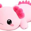 Weighted Stuffed Animals, 1.6 lbs Axoltol Stuffed Animal with Weighted Beads, Cute Plush Toy Pillow Gifts for Adults Kids Boys Girls (Medium, Axolotl)