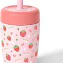 Fimibuke Kids & Toddler Cups Spill Proof, 12 OZ Insulated Sippy Cups for Toddlers Boys Girls, BPA-Free Toddler Straw Tumbler, Stainless Steel Kids Water Bottle with Twist Lids & Silicone Straw, 1 Pack