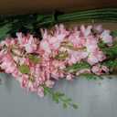 8PCS Faux Pink Delphinium 33.5'' Long Stem Artificial Delphinium Flowers Fake Larkspur Flowers for Home Wedding Garden Table Centerpieces Decor(Gradient Pink)