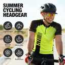 MELASA Cycling Cap, Cooling Skull Cap Helmet Liner with Sun Visor, Sun Protection Running Bike Cap for Men Women Under Helmet