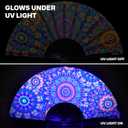 SoJourner Bags Mandala Trippy Wonders Rave Fan - Large Folding Clack Fan for Men and Women - Rave Accessories for EDM, Line Dancing, Cosplay, Concerts and More