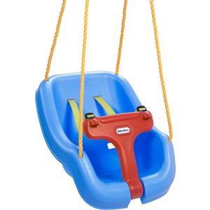Little Tikes Snug 'n Secure Blue Swing with Adjustable Straps, 2-in-1 for Baby and Toddlers Ages 9 Months - 4 Years