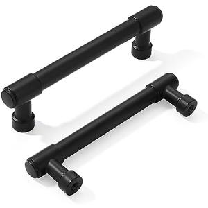 khtumeware Matte Black Cabinet Pulls - Center to Center 4" (Approx. 102MM) - Pack of 5 - Kitchen Handles for Cabinets Cupboard Handles Drawer Pulls