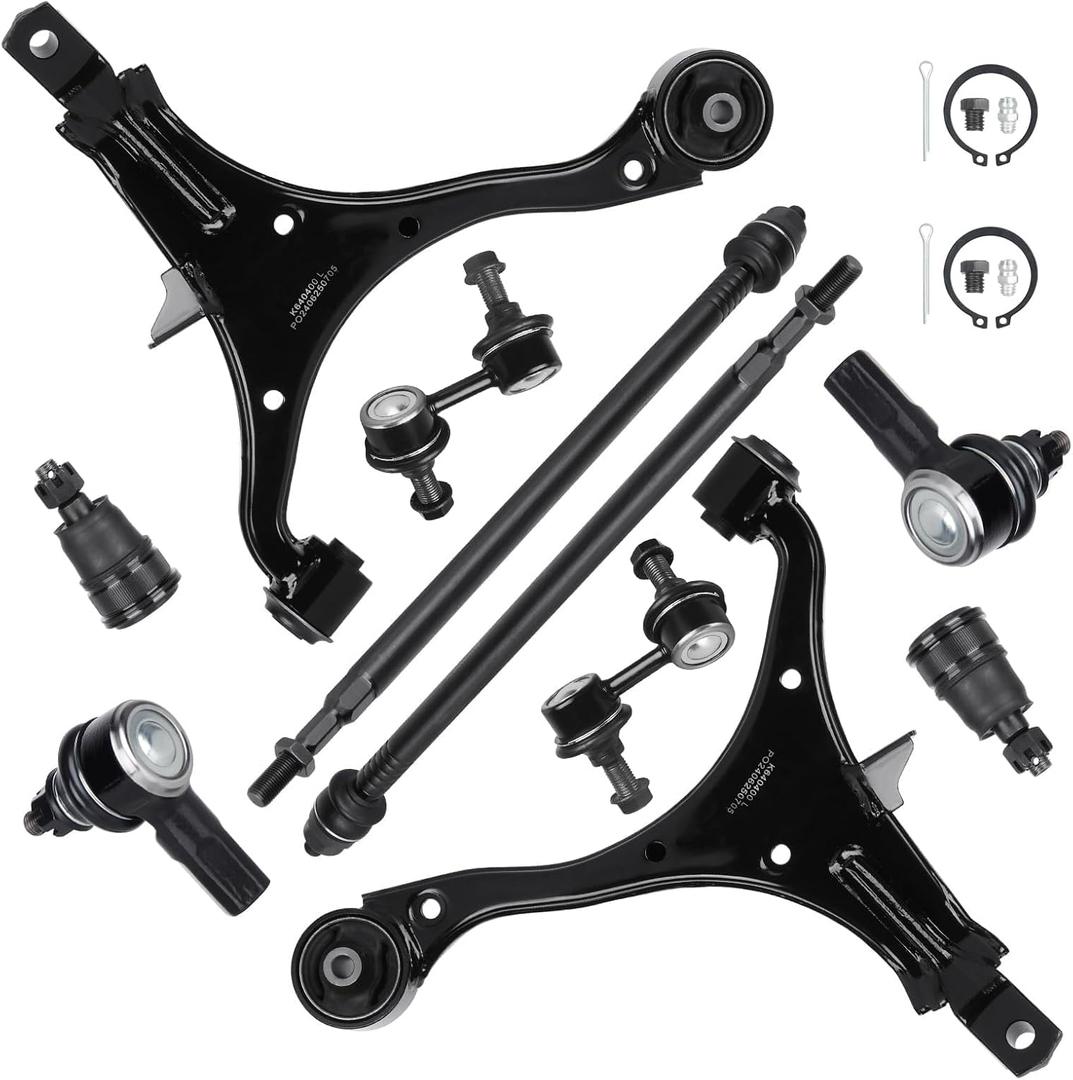 10PCS Front End Suspension Kit for Honda CR-V 2002 2003 2004 2005 2006 2 Lower Control Arms 2 Ball Joints 2 Sway Bar Links 4 Outer & Inner Tie Rod Ends ES3581 K640399 K640400 K80223 K90454 K90455