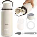 Portable Bottle Warmer for Travel - 3Min Fast Heating Bottle Warmer for Breastmilk & Water, Portable Milk Warmer On The Go with 17oz Large Capacity and Precise Temp Control for Car, Airplane