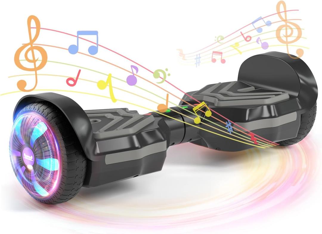 SIMATE Scooter, Bluetooth Speakers and LED Light-Up Wheels, APP Control, Dual 250W Motors, 8.5 mph Max Speed & 8.5 Miles Max Range, Gifts for Kids Adults Girls Boys (Black)