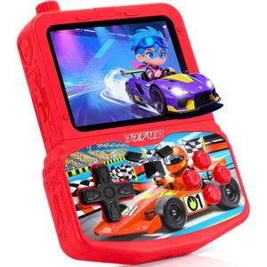 Kids Handheld Game Console with 220 Preloaded Retro Video Games, 3.5'' IPS Screen Adjustable Brightness & Volume, Portable Hand Held Game Player Toy for Travel, Ideal Christmas RED
