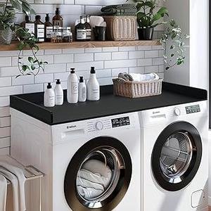 Washer Dryer Countertop, 27.5" x 54" Bamboo Washer and Dryer Countertop for Laundry Room Organization(Black)