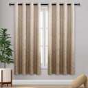 DWCN Ombre Blackout Curtains for Bedroom - Luxury Damask Patterned Thick Grommet Drapes for Living Room, 1 Pair Gradient Window Curtain Panels, 52 x 72 Inches Long, Taupe