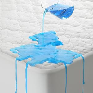 5-Sided Waterproof Mattress Protector, Queen Size Quilted Bamboo Rayon Mattress Cover, Breathable Cooling Noiseless Bed Fitted Sheets, Soft Bedding Pad with Deep Pocket Up to 18"