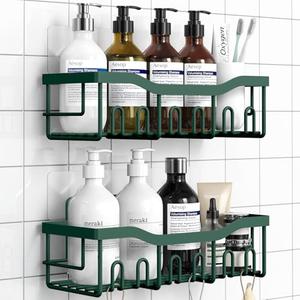 EUDELE Shower Caddy 2 Pack, Adhesive Shower Organizer for Home Decor & Kitchen Storage, No Drilling, Rustproof Stainless Steel Bathroom Shelf Organizer Green
