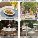 Round Wipeable Placemats Set of 6  Faux Leather Round Table Mats, Waterproof & Washable Vinyl Placemats, Circle Design for Dining Table Decor Sage Green