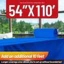 Plastic Table Cloth, 110 Ft X 54 in Disposable Tablecloth Royal Blue Tablecloth Premium PEVA Plastic Table Cloth Disposable with Any Cut Sliding Cutters for Parties, Birthdays, Festivals