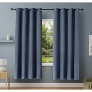Amazon Basics 100% Blackout Curtains with Grommets, 2 Panels, 52 x 54 Inches, Navy