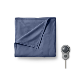 Sunbeam Royal Ultra Admiral Blue Heated Blanket 10 Heat Settings, Full