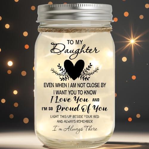Daughter Gifts from Mom Dad, Starlight Mason Jar Night Light Birthday Gift for Daughter, Home Decoration Night Anniversary Wedding Gifts Ideas