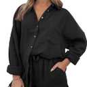 Trendy Queen Two Piece Sets For Women Summer Short Sets Beach Vcation Lounge Pajama 2 Piece Spring Outfits Fashion 2025 (Small, Black)