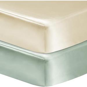 GUNTAIL 2 Pack Satin Soft Crib Sheet for Baby with Sensitive Hair Silky Baby Mattress Sheet Pink and Violet Unisex 52x28in (Satin Brown & Green)