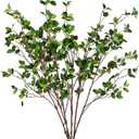 6pcs Faux Stems Artificial Branches for Vase Artificial Stems Artificial Greenery Stems Faux Green Stems Artificial Eucalytus Branches Fake Stems(42"/Each Branch) (6, Green)