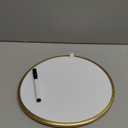 Mr. Pen- Round Dry Erase Board, 11.5 with a Black Dry Erase Marker, Gold Frame, Small White Board