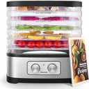 Seeutek Food Dehydrator, 5 BPA-Free Trays, Adjustable Temperature Control
Dehydrators for Jerky, Fruit, Herb & Dog Treats, Recipe Book, Adjustable Dishwasher Safe Trays, Compact Size for Tabletop