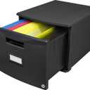 Storex Plastic 1-Drawer Mobile File Cabinet, Letter/Legal, Black (61265A01C)