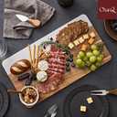 Charcuterie Board Set - Marble & Acacia Wood Cheese Board and Serving Board Platter, Charcuterie Boards Gift Set for Hosting, Wedding and Housewarming, Bridal Shower Marble Serving Tray