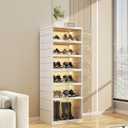 Folding Shoe Storage Cabinet with Clear Magnetic Doors, 6-Tier No-Assembly Shoe Rack Organizer, Stackable Large Capacity Shoe Box for Entryway, Closet, Fits Boots & Sneakers