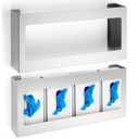 Blulu 2 Pack Glove Box Holder/Dispenser Stainless Steel Quad Wall Mounted Glove Box Organizer,10"H x 21"W x 3 3/4"D