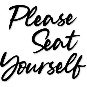 Please Seat Yourself Metal Wall Decor Farmhouse Bathroom Signs lease Seat Yourself Bath Sign Wall Hanging Decorations