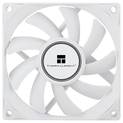 Thermalright TL-8015W CPU Cooling Fan - 80mm Slimline Computer Case Cooler, Quiet 4pin PWM, 2200RPM Speed, 15mm Slim (White)