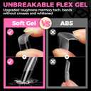 UNA GELLA Nail Tips Square: 504PCS Short Square Nail Tips Pre Etched Gel Fake Nails Tips, No C Curve For Women DIY Nail Extension French Style Salon Home Full Cover Soft Acrylic False Tips 12 Sizes