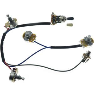 Guitar Prewired Wiring Harness Humbucker Solderless Wiring Harness 2V2T with 500K Pots and 3 Way Toggle Switch For Dot Series
