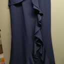 FQA Formal Evening Dresses for Women Elegant Evening Party Prom Dress Long Sexy V Neck Sleeveless Split Wrap (Blue, XL)