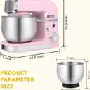 Kitchen in the box Stand Mixer,3.2Qt Small Electric Food Mixer,6 Speeds Portable Lightweight Kitchen Mixer for Daily Use with Egg Whisk,Dough Hook,Flat Beater (Pink)