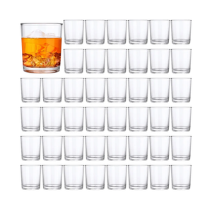 Gerrii 48 Pcs Clear Plastic Tumblers Drinking Cups Reusable Unbreakable Juice Acrylic Glasses Dishwasher Safe Plastic Glasses for Adults Picnic Party Kitchen (8 oz)