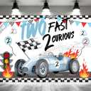 Two Fast Birthday Decorations Two Fast Birthday Backdrop Race Car Photo Background for Boys 2nd Birthday Decoration for Boys Red Car 2nd Second Birthday Background for Kids Party Supplies