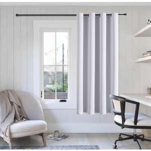 ChrisDowa Grommet Blackout Curtains for Bedroom - Thermal Insulated Room Darkening Curtains for Living Room (1 Panel Set, Greyish White, 52W×45L