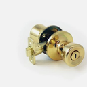 Tulip Shaped Polished Brass Bed & Bath Button Lock Privacy Doorknob Door Handle